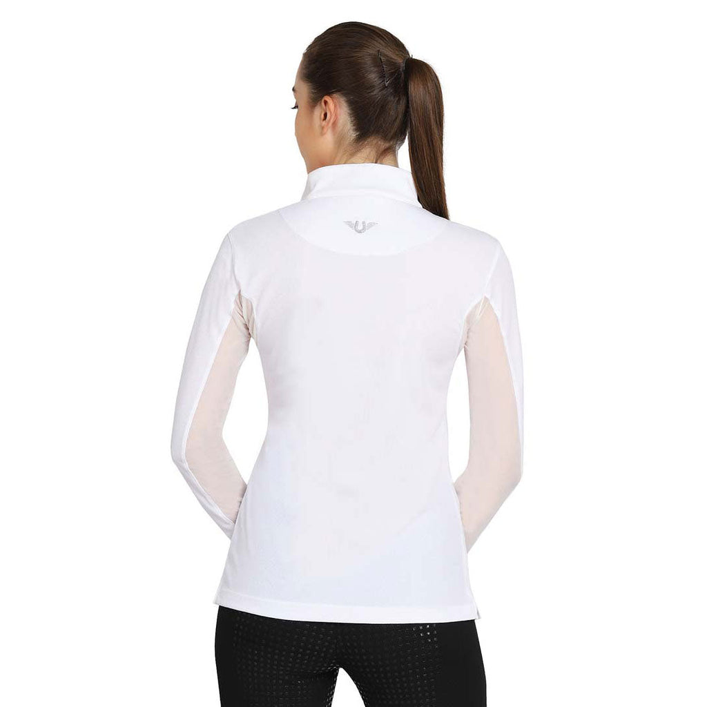 TuffRider Ladies Long Sleeve Ventilated Technical Sport Shirt – UV Protection, Quick-Dry, Mesh Undersleeves