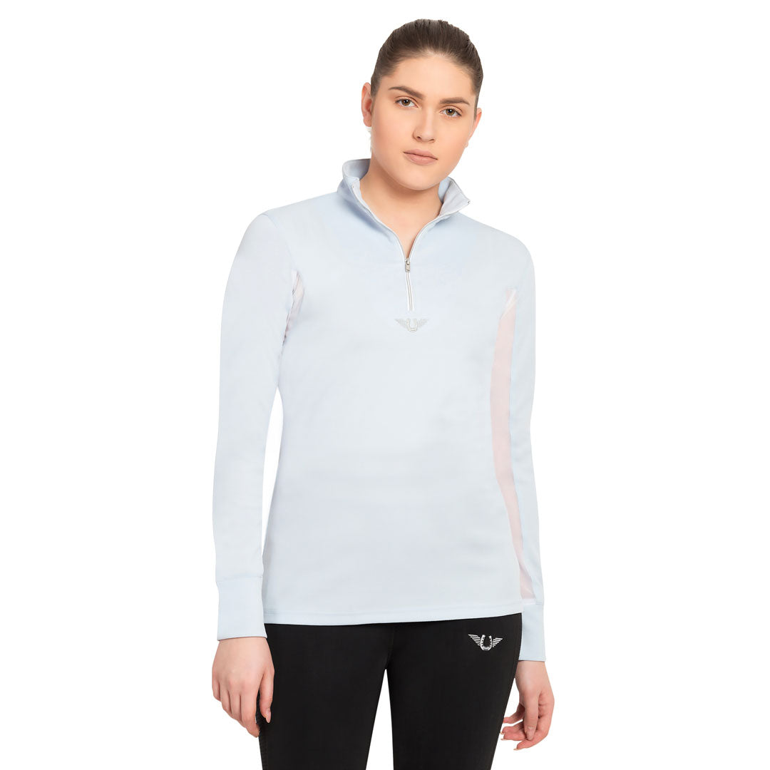TuffRider Ladies Long Sleeve Ventilated Technical Sport Shirt – UV Protection, Quick-Dry, Mesh Undersleeves