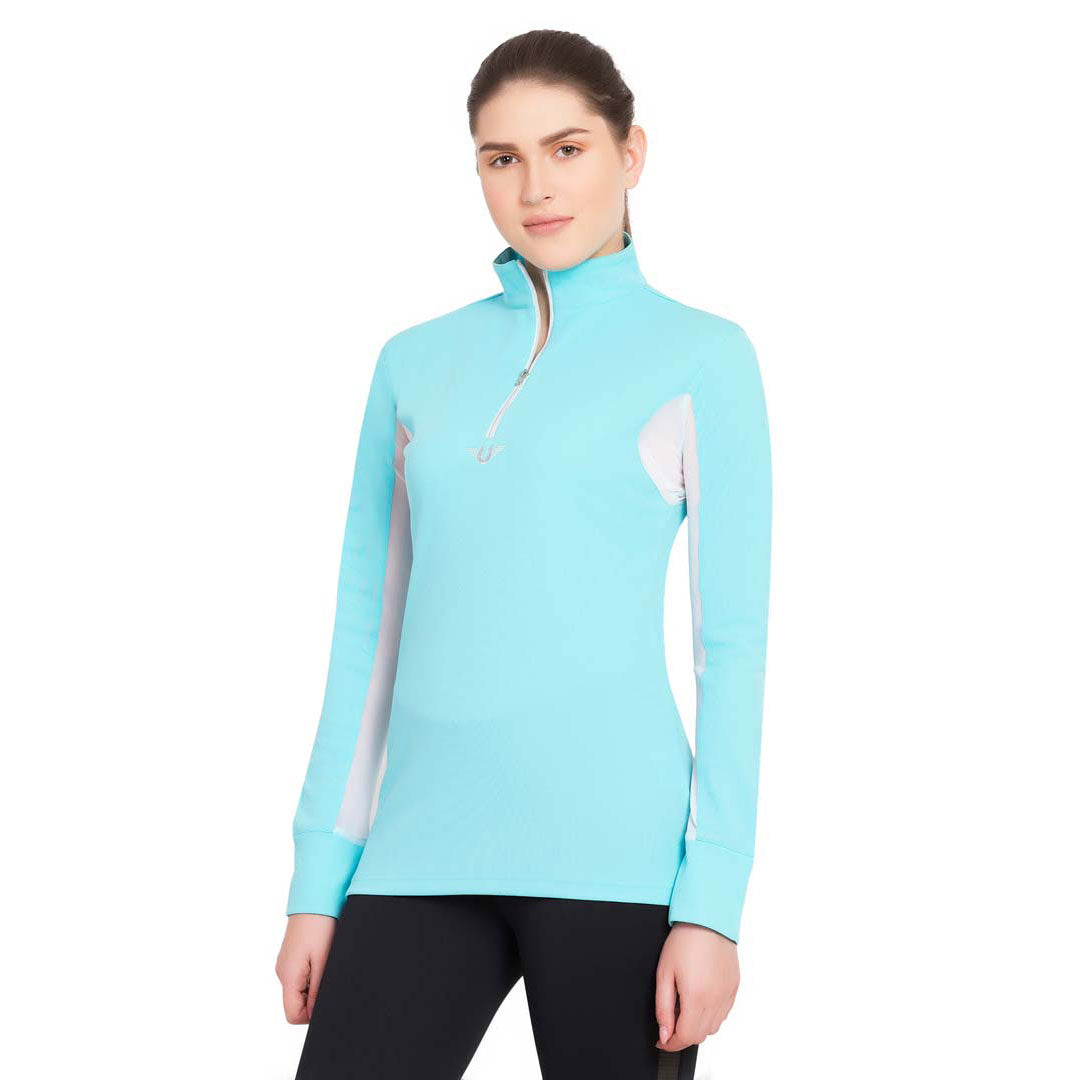 TuffRider Ladies Long Sleeve Ventilated Technical Sport Shirt – UV Protection, Quick-Dry, Mesh Undersleeves