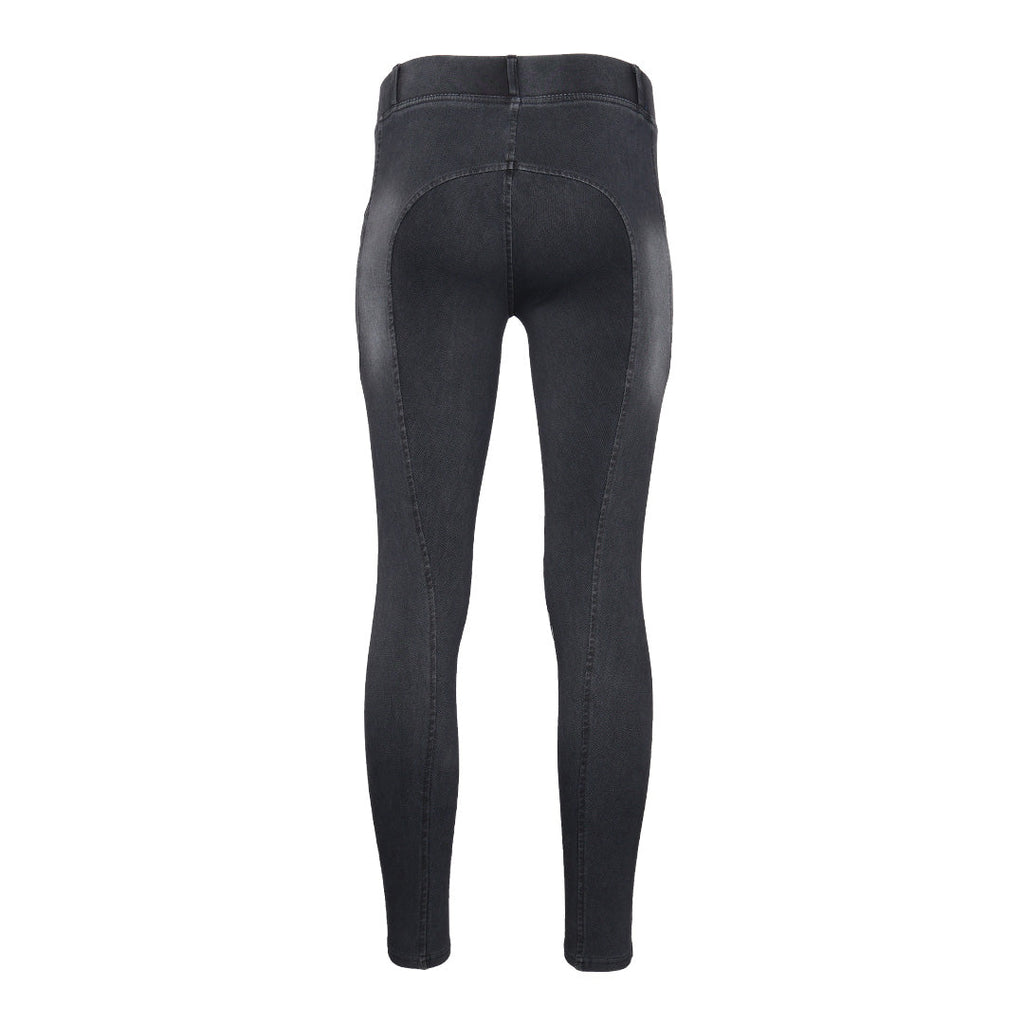 Equine Couture Ladies Denim Silicon Knee Patch Tights with Phone Pocket