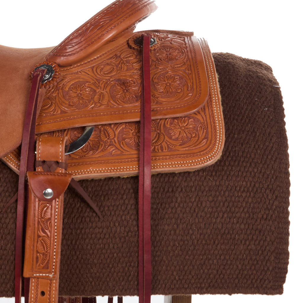 1314-24 San Juan Solid Chocolate Brown 36x34 New Zealand Wool Saddle Blanket