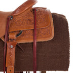 1314-24 San Juan Solid Chocolate Brown 36x34 New Zealand Wool Saddle Blanket