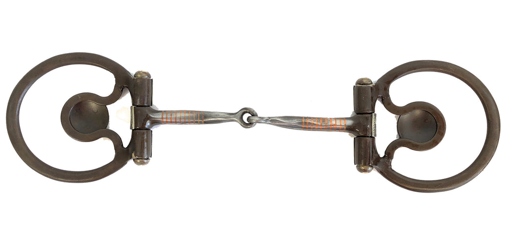 AJ Tack Dee Ring Snaffle Bit with Cross Concho