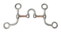 AJ Tack Argentine Short Shank Correction Bit with Copper Bars, Brushed Satin
