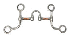 AJ Tack Argentine Short Shank Correction Bit with Copper Bars, Brushed Satin
