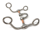AJ Tack Argentine Short Shank Correction Bit with Copper Bars, Brushed Satin