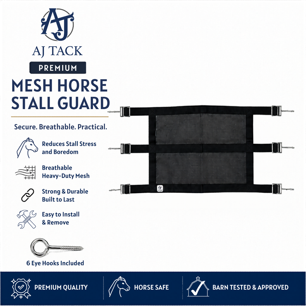 AJ Tack Premium Mesh Horse Stall Guard with Eye Hooks