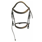 Henri de Rivel Pro Mono Crown Fancy Bridle with Patent Leather Piping and Laced Reins