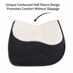 Derby Originals All Purpose English Saddle Pad with Pockets Half Fleece lined for Shock Absorbing Wither Relief Design for comfort and Trail Riding.