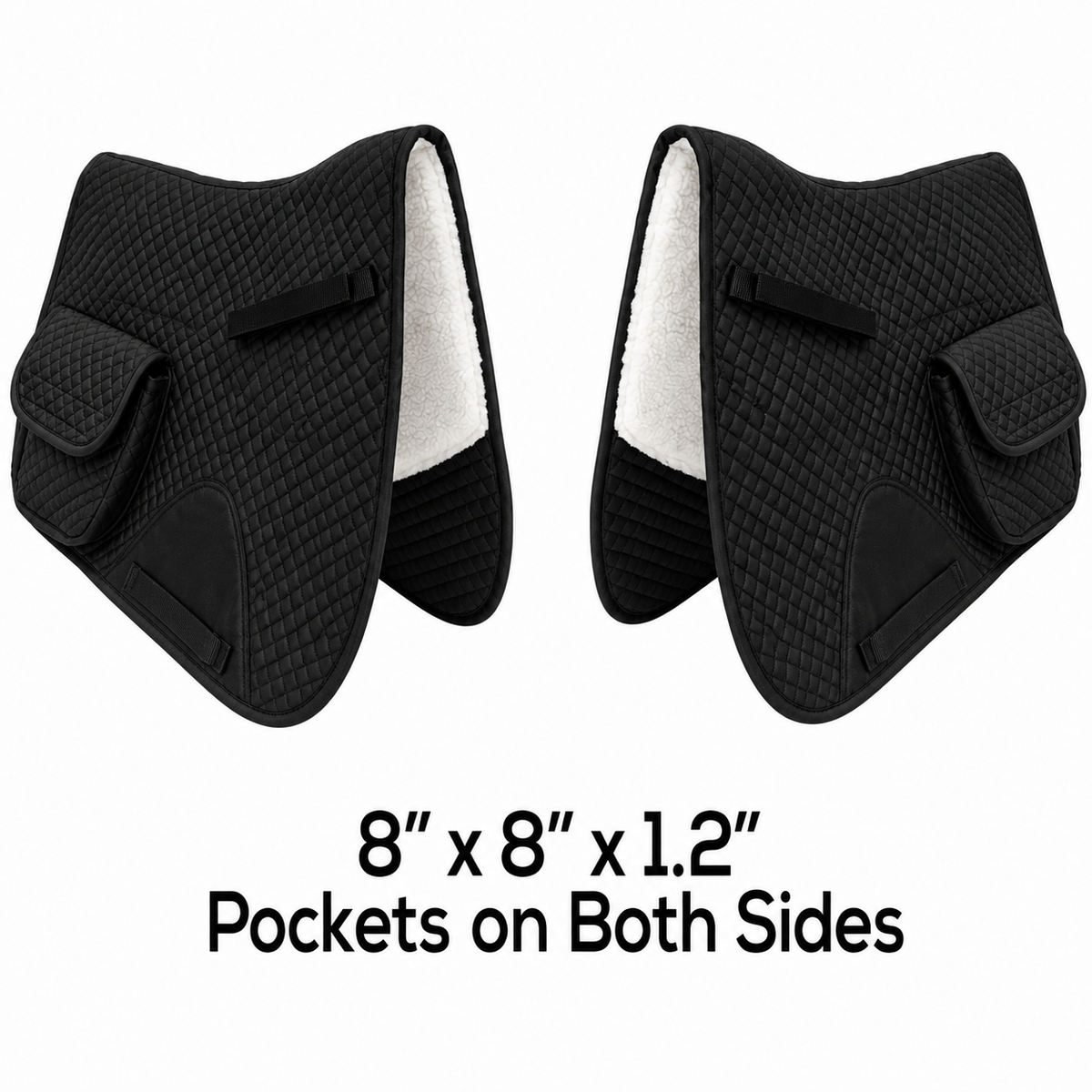 Derby Originals All Purpose English Saddle Pad with Pockets Half Fleece lined for Shock Absorbing Wither Relief Design for comfort and Trail Riding.