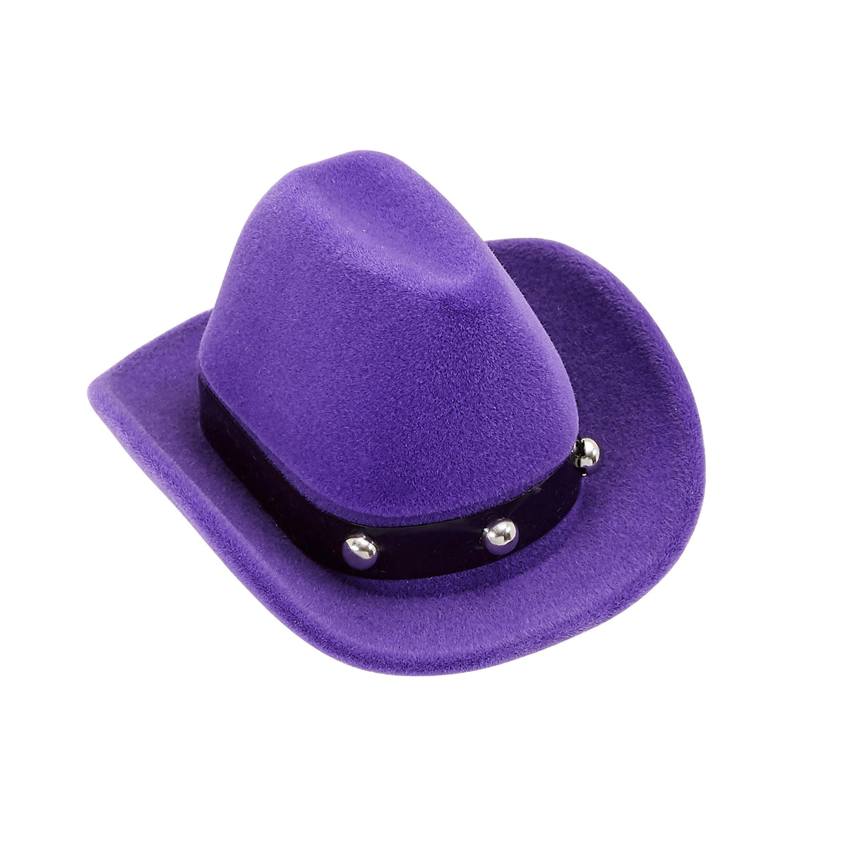 AWST Int'l Horse Head Earrings w/Purple Cowboy Hat Gift Box