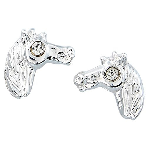 AWST Int'l Horse Head Earrings w/Purple Cowboy Hat Gift Box