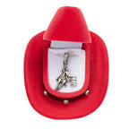 AWST Int'l Barrel Racer Necklace w/Colorful Cowboy Hat Gift Box