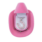 AWST Int'l Horseshoes Necklace w/Colorful Cowboy Hat Box