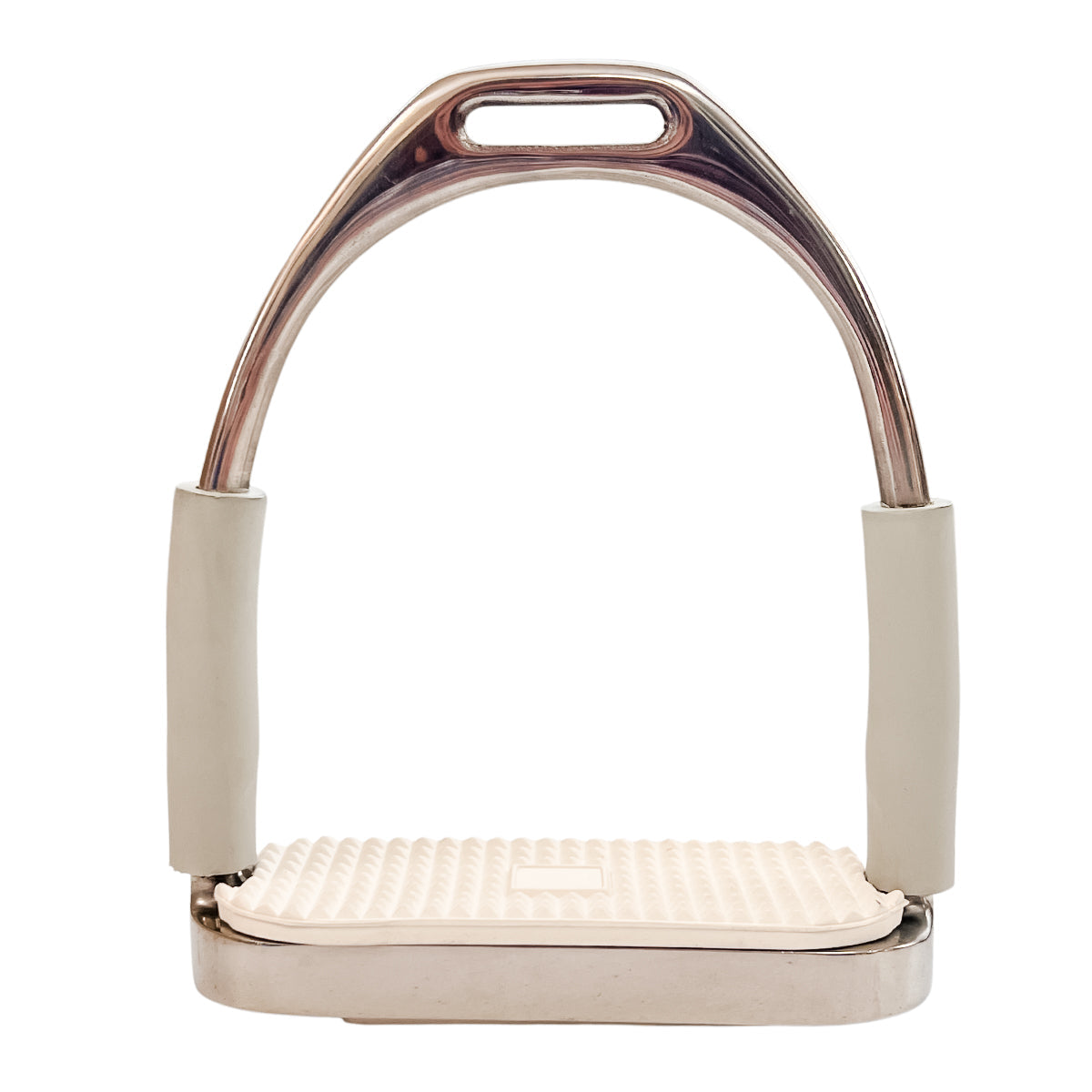 AJ Tack Jointed Flex Stirrup Irons, White