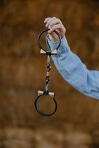 Silver Mounted Sweet Iron Dogbone Dee Snaffle with Copper Inlay