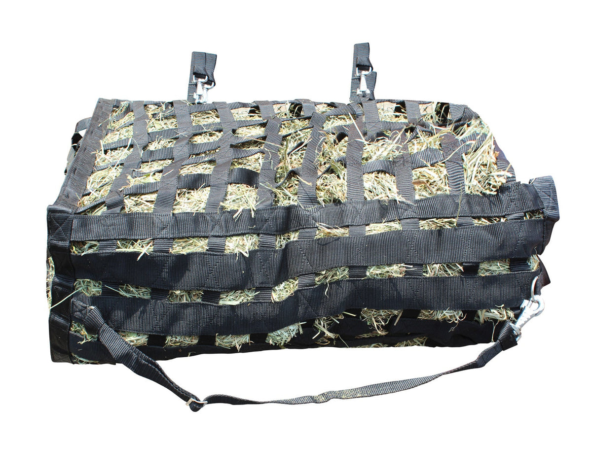 Large Supreme 4-Sided Slow Feeder Horse Hay Bag – 2" Square Openings – Maximum Control | Super Tough Bottom® – 1-Year Warranty