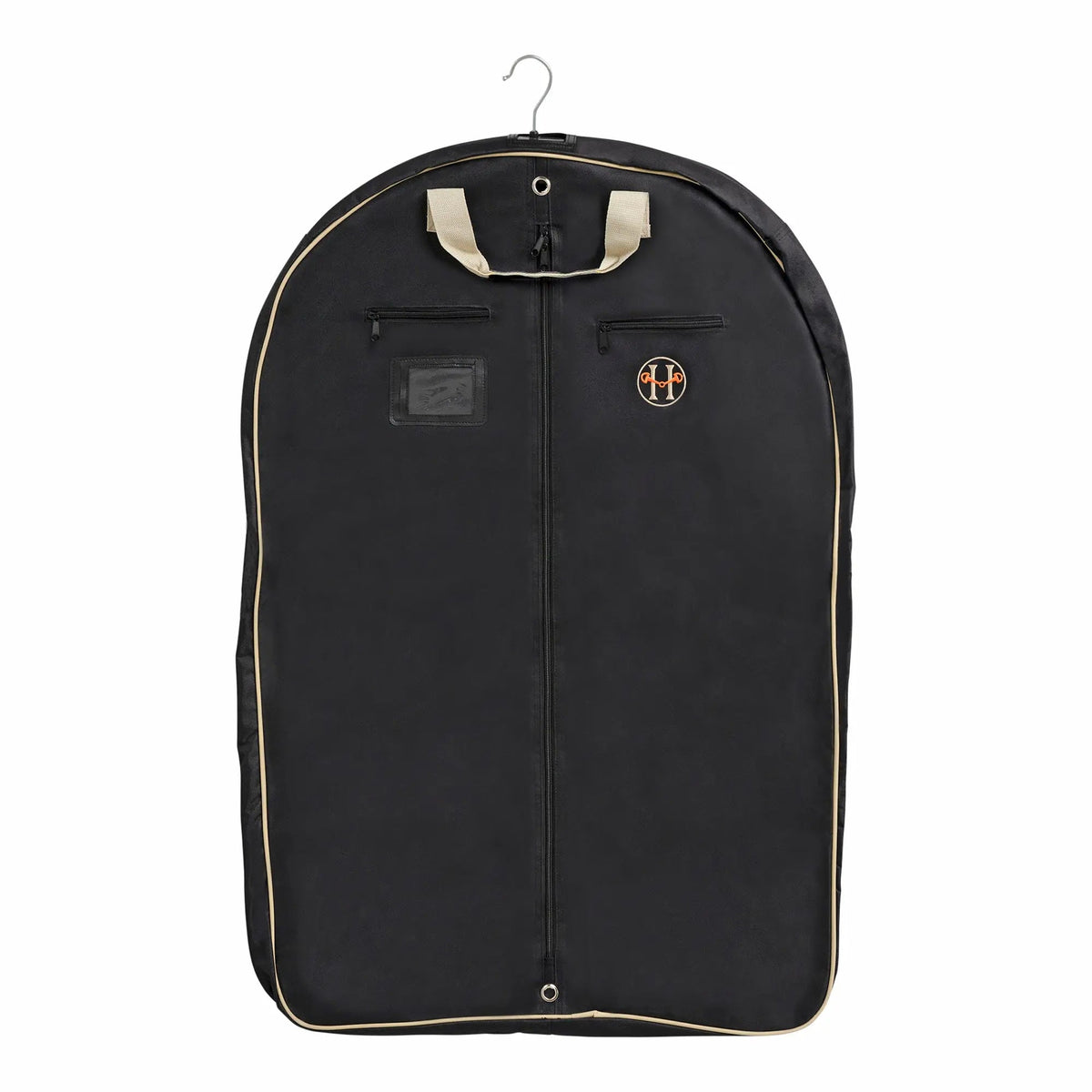 Huntley Equestrian Deluxe Black Travel Carry On Garment Bag with Accessories Zipper Cover for Travel, Business, Horse Shows