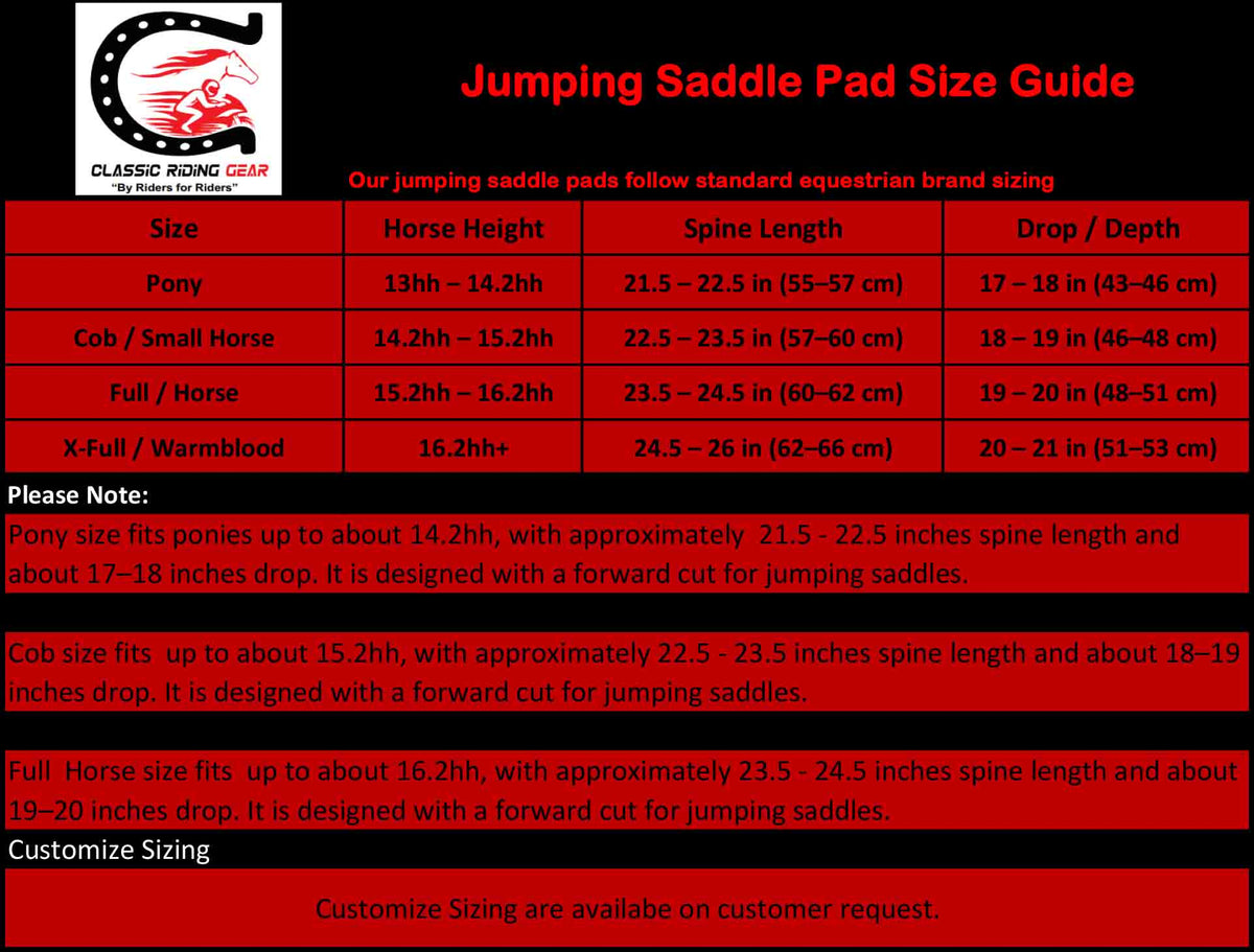Jumping Horse Saddle Pad with Ear Bonnet and Blushing Boot / Bell Boot option