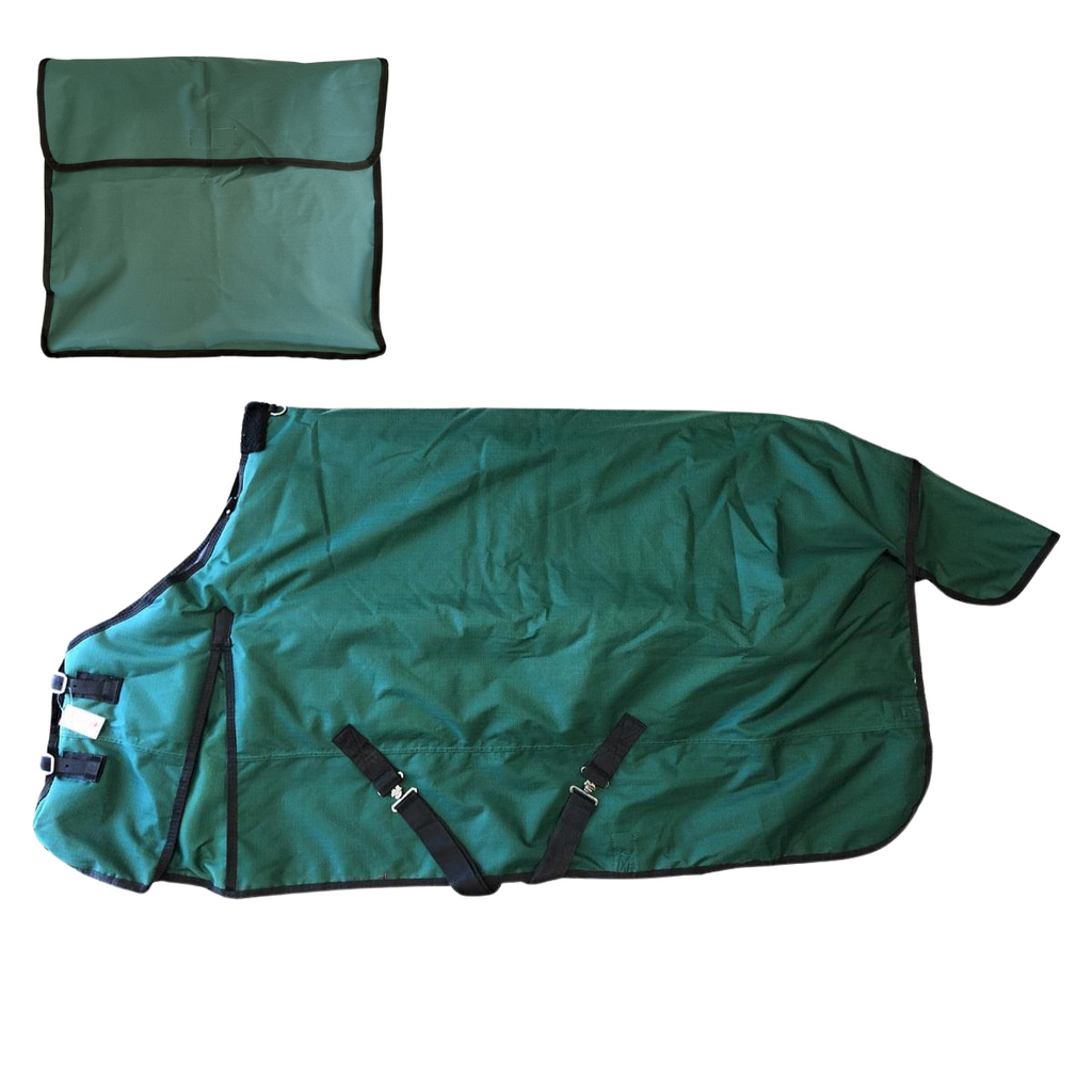 AJ Tack 1200D Waterproof Turnout Horse Blanket with Storage Bag, Green
