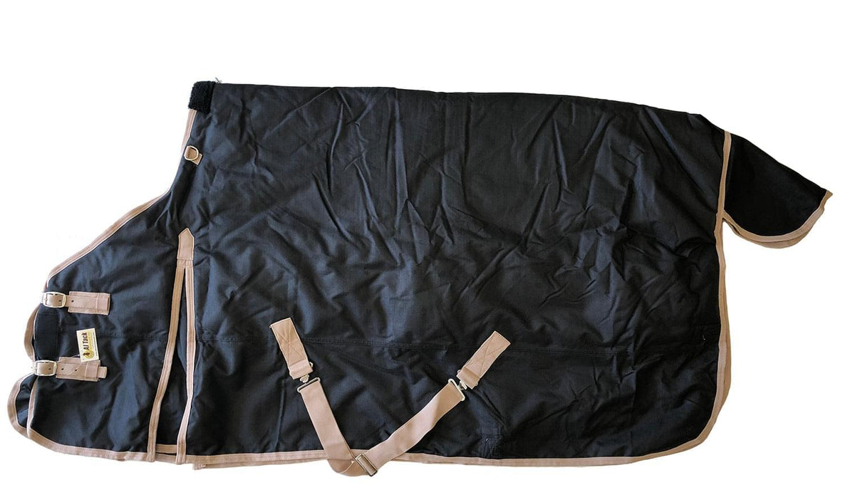 AJ Tack 1200D Waterproof Turnout Blanket 400g, Black