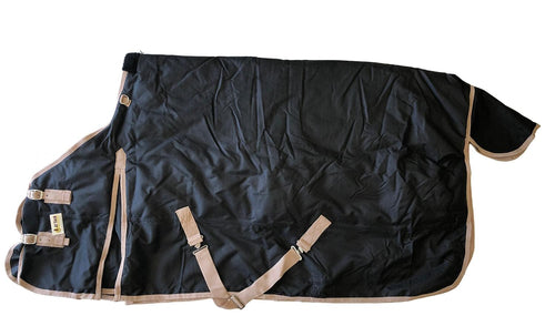 AJ Tack 1200D Waterproof Turnout Blanket 400g, Black