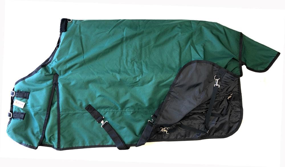 AJ Tack 1200D Waterproof Turnout Horse Blanket with Storage Bag, Green